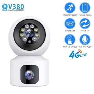 Sim Supported V380 Waterproof Wireless Dual Lens PTZ Camera