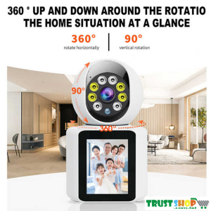 Video Calling Smart Wifi Camera with 2.8 Inch IPS Screen FHD 1080P