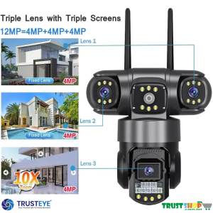 V380 PRO 3 Lens CCTV Outdoor Waterproof Night Vision PTZ Camera